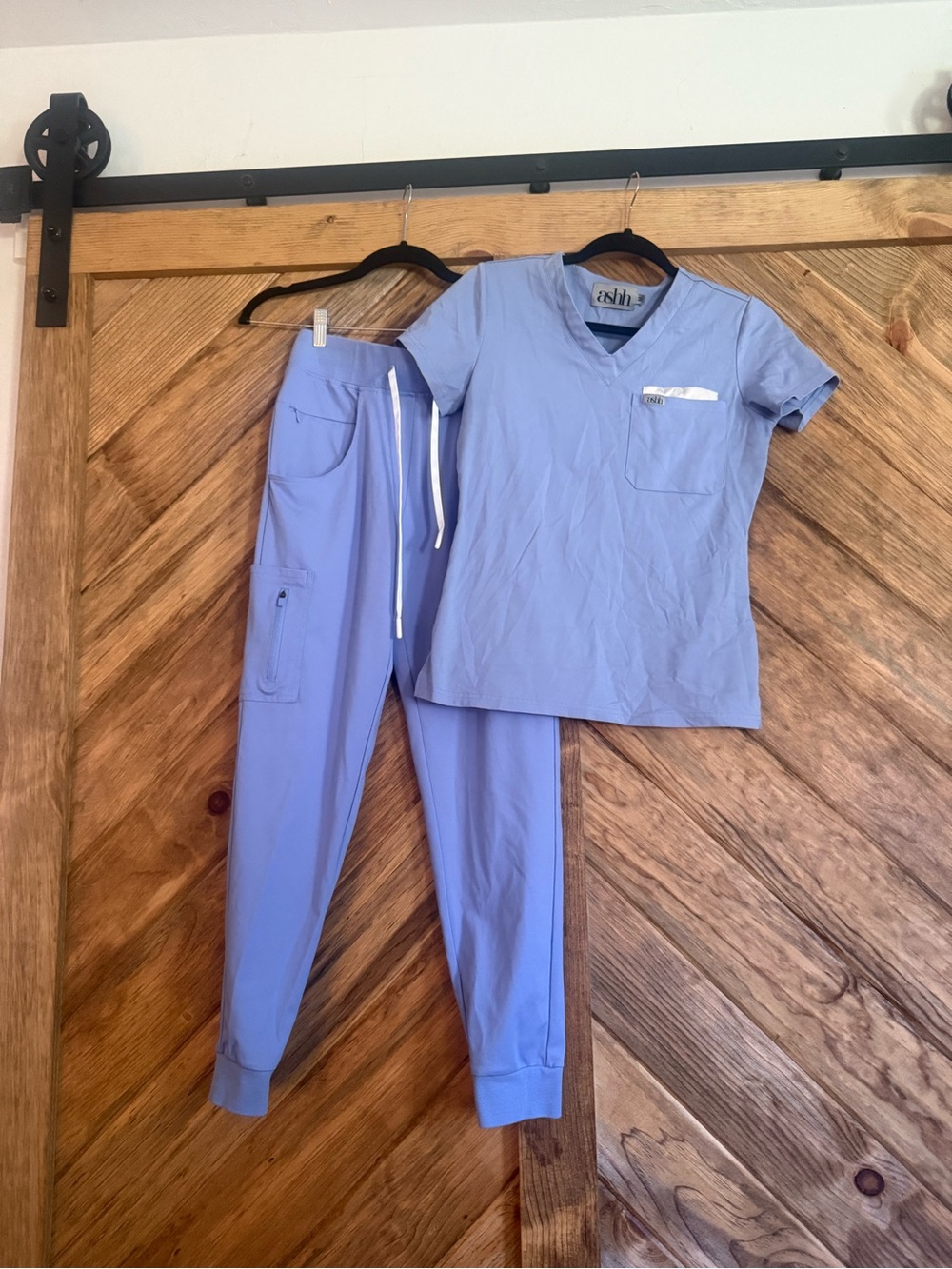 Ashh jogger scrub set ceil blue M
